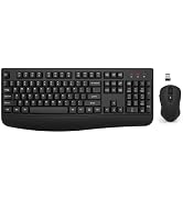 Wireless Keyboard and Mouse Combo, EDJO 2.4G Full-Sized Ergonomic Computer Keyboard with Wrist Re...