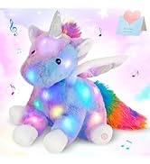 CozyWorld 16.5" Light up Musical Unicorn Stuffed Animal Glowing Singing Rainbow Unicorn Soft Plus...