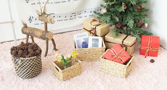 wwater hyacinth bassket used to store beautiful gifts