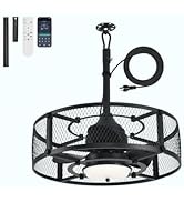 AHAWILL 21 Inch Outdoor Wet Rated Ceiling Fan with Lights - IP65 Waterproof Gazebo/Porch Fan, 6 S...
