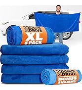 Relentless Drive Microfiber Towels for Cars (5 Pack) Huge Car Drying Towel 24” x 60” - Ultra Abso...