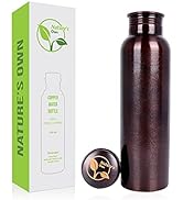 Nature's Own Pure Copper Water Bottle 1000ml – 34 Oz Extra Large – An Ayurvedic Pure Copper Water...