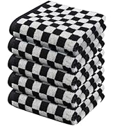 Stylifeo Cotton Hand Towels Set of 5 - Soft, Absorbent, and Decorative Checkered Design for Bathr...