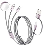 Travel Essentials for Apple Watch Charger, Multi Charging Cable for iPhone Charger, 3 in 2 USB C ...