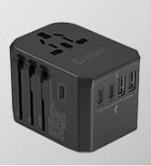International Power Plug Adapter, Unidapt Universal Travel Adapter with 3 USB C and 2 USB A Ports...