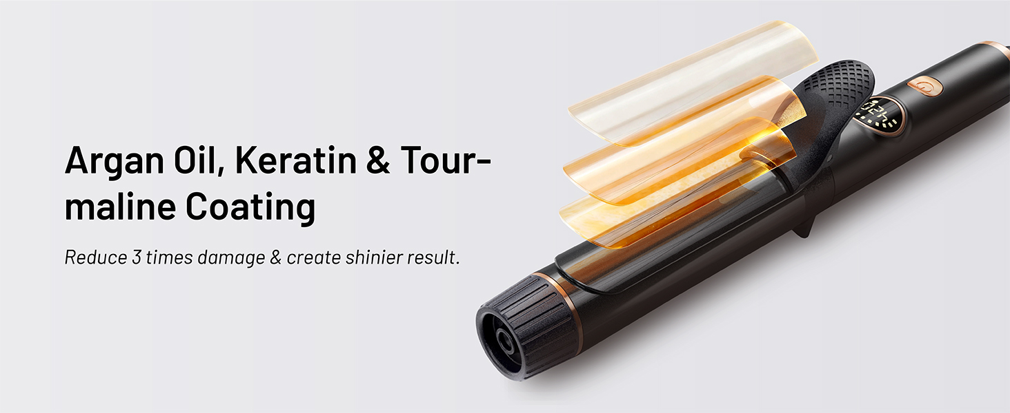 Argan oil,Keratin&amp;amp;tourmaline coating on barrel