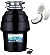 Eco Logic EL-9-DS-WH 9 Deluxe Designer Series Food Waste Disposer with White Sink Flange, 3/4 HP