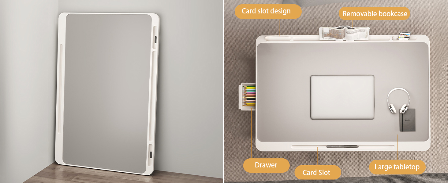 Laptop Desk for Bed, Laptop Bed Tray Desk, Foldable Laptop Table with Storage Drawer