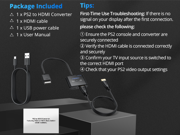 CAMWAY PS2 to HDMI Converter