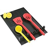 Golener Kitchen Silicone Utensil Rest - Spoon Rest with Drip Pad, Heat Resistant Resting Pad for ...