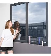 One Way Window Privacy Film with Tools, Malleable Window Tint for Home, Two Sided Protective Film...