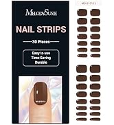 MelodySusie Semi Cured Gel Nail Strips, Brown - Works with Any Nail Lamps, Salon-Quality, Long La...