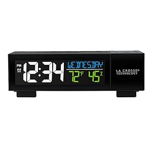 lacrosse, la crosse, 616-1950, projection, alarm, bedside clock, projected time, temperature, USB