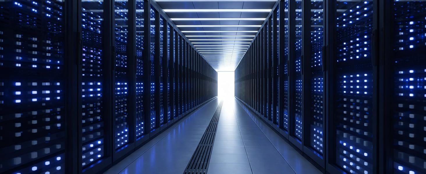 Modern IT room / server room interior with a 37U server rack as the main focus
