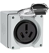 Muelnmey 50Amp Power Outlet Box,125/250Volt NEMA 10-50R Receptacle Outdoor dustproof and Weatherp...
