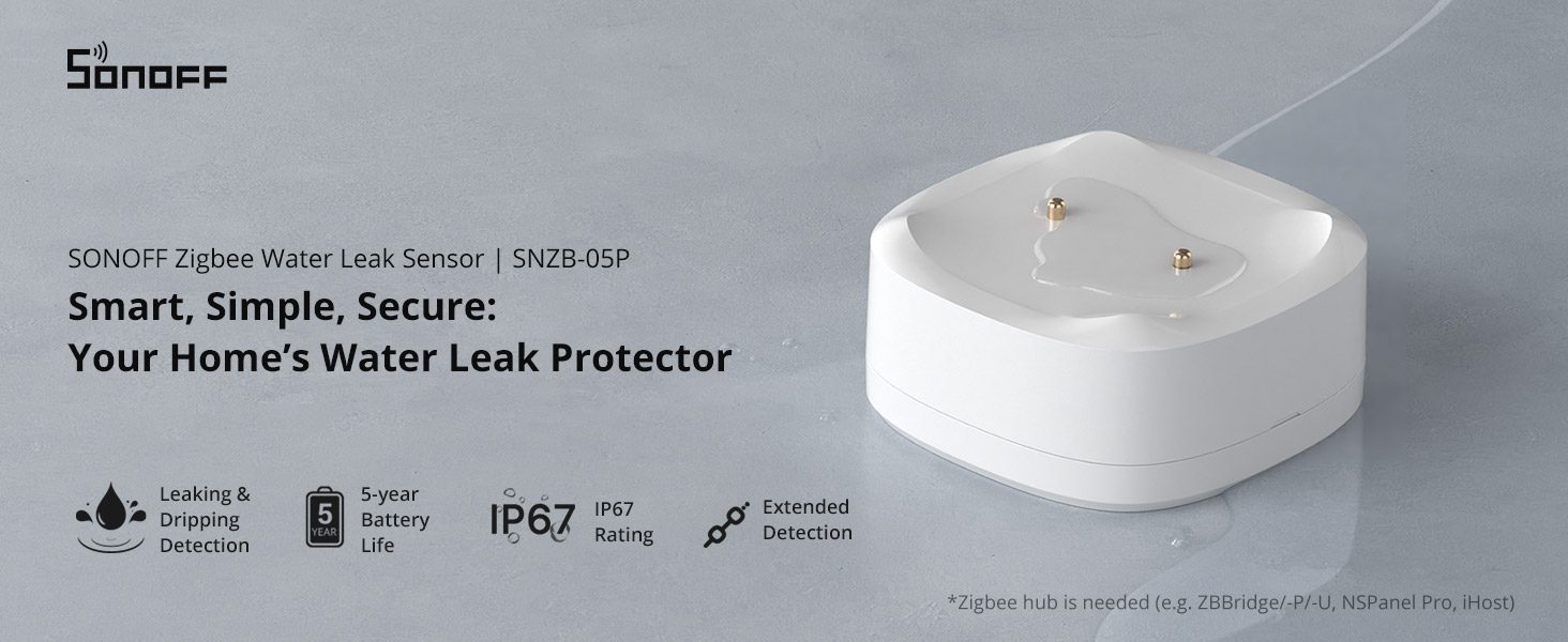 sonoff zigbee water leak sensor