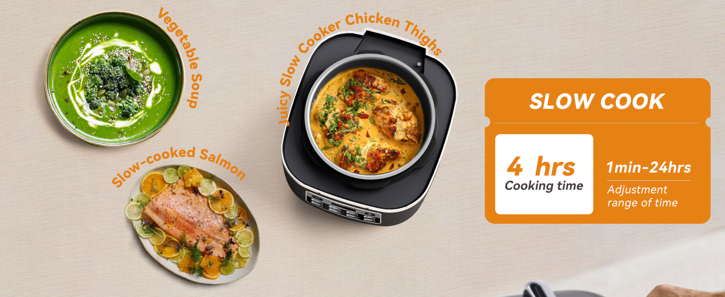 slow cook for deep flavor in the nonstick ceramic inner pot.