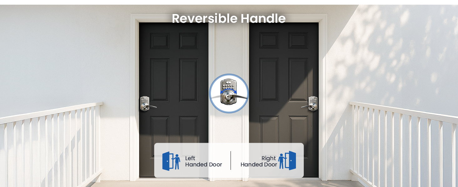 keyless entry door lock with handle