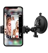 HzTinT Shower Mirror Phone Holder, Suction Cup Mirror Phone Mount for Shower Mirror Bathroom Glas...