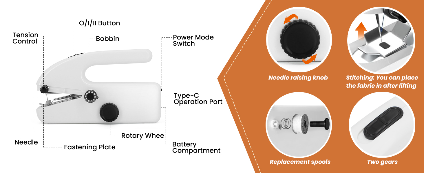 mini electric sewing machine maquina de coser portátil portable sewing machine hand held sewer