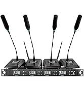 Phenyx Pro Wireless Conference Microphone System, Quad Channel Wireless Podium Microphone, 4x50 U...