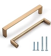 KNOKLOCK 10 Pack 5 Inch(128mm) Cabinet Pulls Square Champagne Bronze Kitchen Cabinet Handles Kitc...