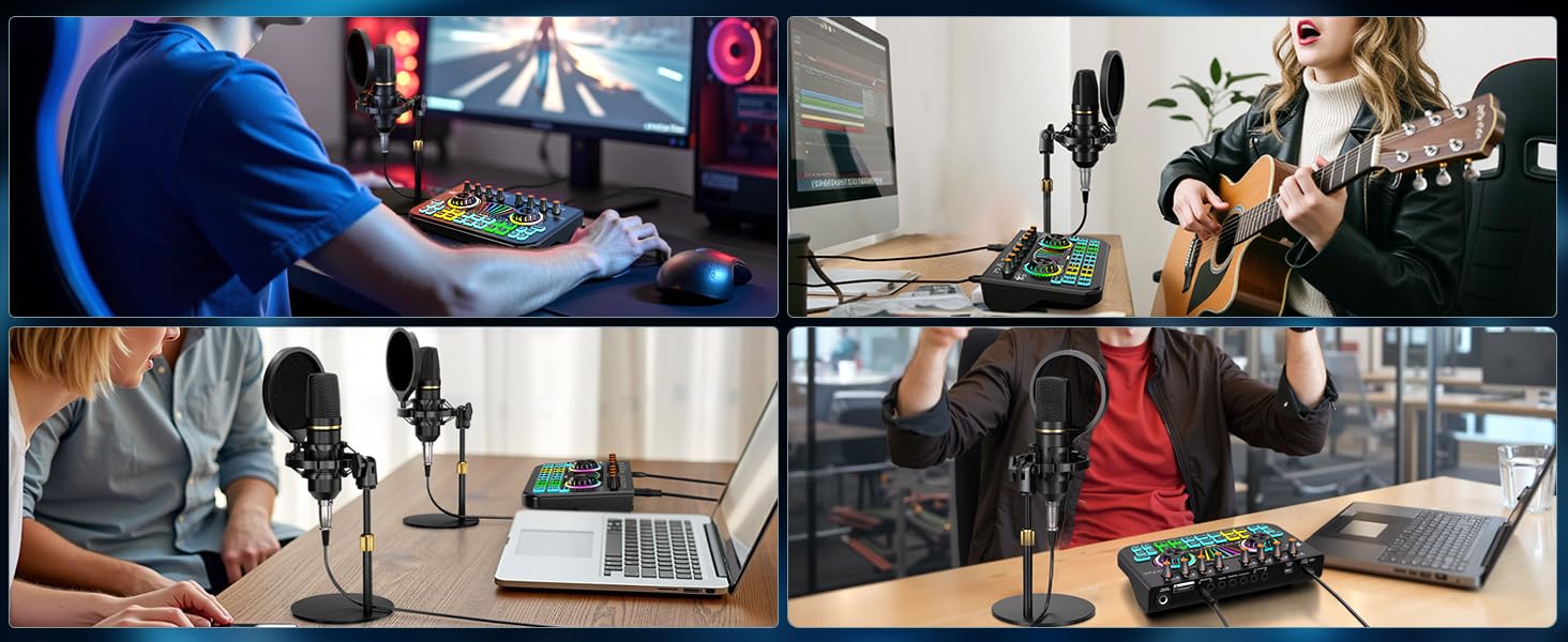 audio mixer for streaming gaming mixer gaming voice changer podcast microphone