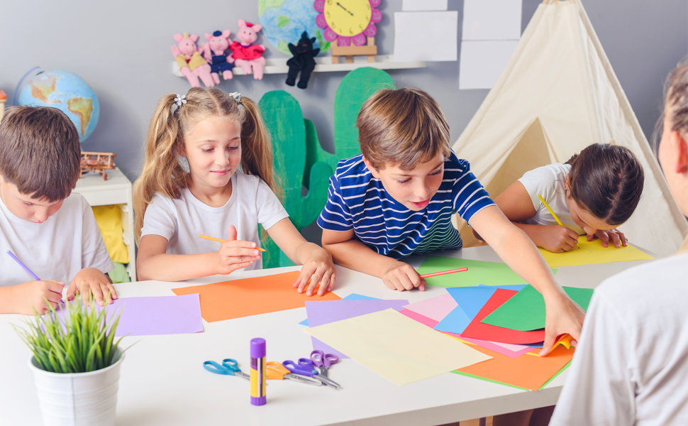 Assorted Colors Bulk School Supplies for Kids A4 Construction Paper