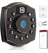 Geek Smart Door Lock with Keypad, Fingerprint Door Knob with App, Smart Deadbolt Lock, Keyless En...