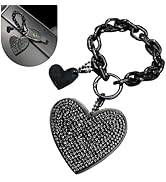 MOXRUQ 1 PC Cute Heart Keychains, Pretty Bling Key Chain Accessories, Heart Shape Key Chain with ...