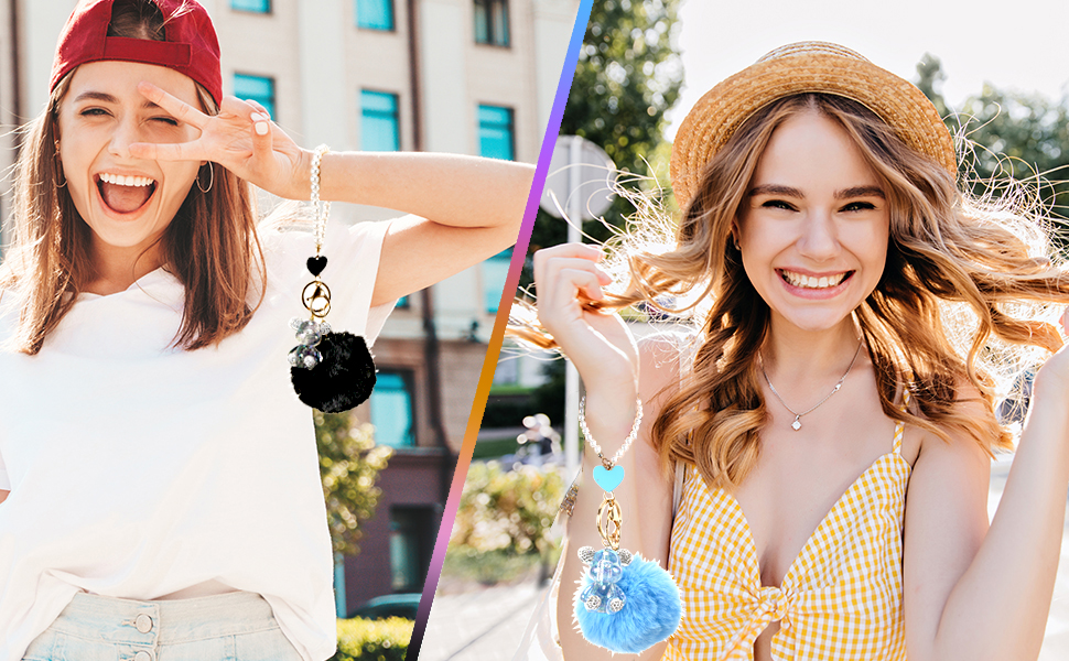 bear wrist keychains for women