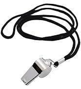 WsjiaboFux Silver Metal Whistle with Lanyard Outdoor Tools Referee Whistle Training School Footba...