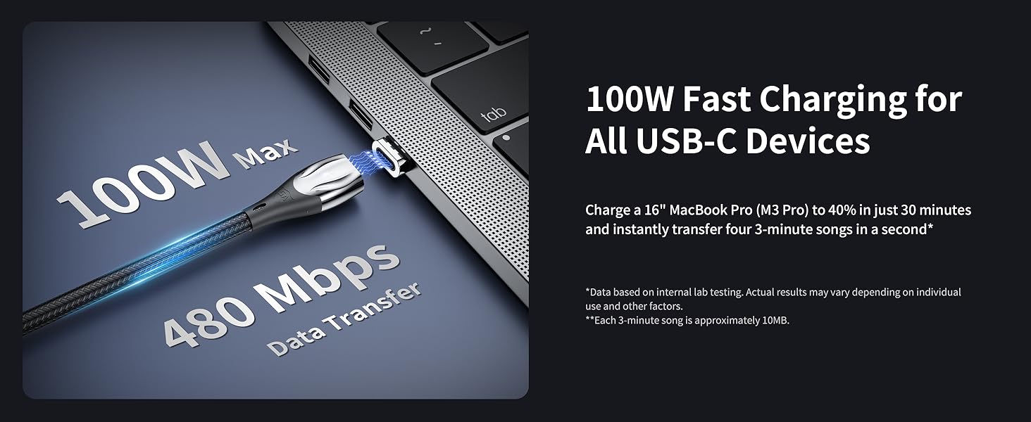 100W Magnetic Charging Cable