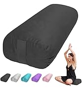 TokSay Yoga Bolster Pillow for Restorative &amp; Yin Yoga - Meditation Pillow with Velvet Cover - Rec...