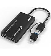 Fosmon USB 3.0 USB-C to Dual HDMI Display Adapter, 1x 4K@30Hz &amp; 1x 1080p, Multiple Monitor Extend...
