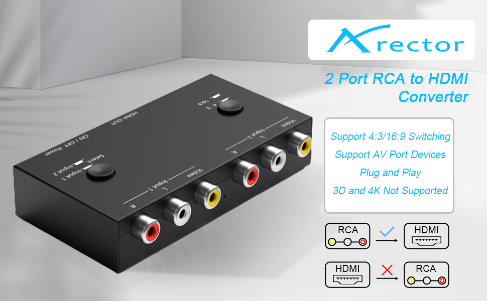 2 av to hdmi converter