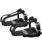 BV Bike Pedals Shimano SPD Compatible 9/16'' with Toe Clips (SPD Cleats Included) - Bicycle Pedal...