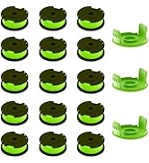 sunchers 15 Packs Line Spools and 3 Spool Caps String Trimmer, 0.065" Autofeed Replacement Spool ...