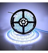 SUPERNIGHT 600 LEDs Light Strip Waterproof, 16.4FT Daylight White LED Rope Lighting Flexible Tape...