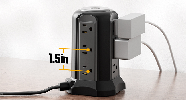 super wide outlets power strip with usb ports