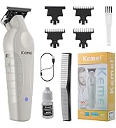 KEMEI 2299 Beard &amp; Hair Trimmer for Men Professional, Zero Gapped Trimmer for Men Cordless Trimme...