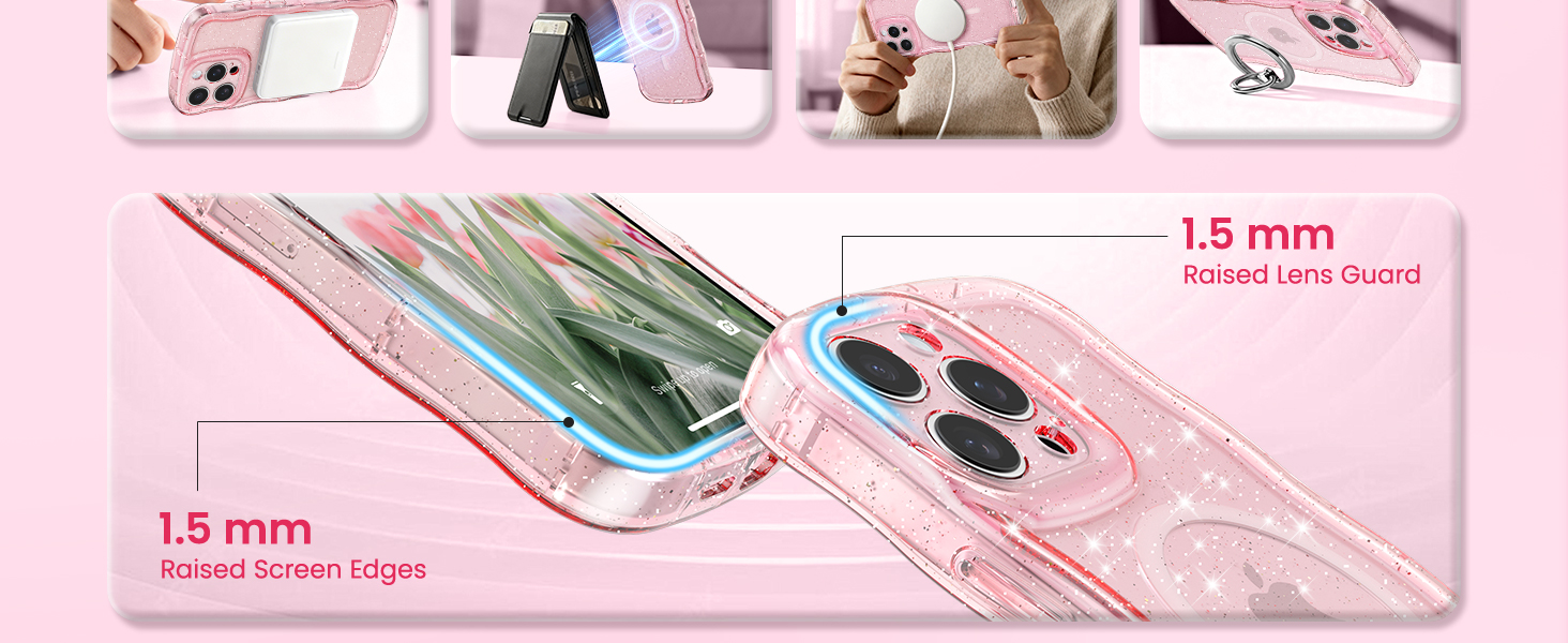 crystal Clear case transparent case magnetic case glitter case Glossy case cute case aesthetic case