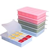 2 Tbsp Silicone Freezer Molds with Lids,100% Platinum Silicone Freezer Trays, Oven &amp; Microwave Sa...