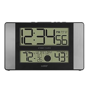 lacrosse, la crosse, 513-1417AL, calendar, tabletop, wall clock, digital, moon, temperature