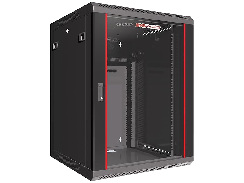 15U Wall Mount Server Rack Cabinet, 19” Locking Network Rack