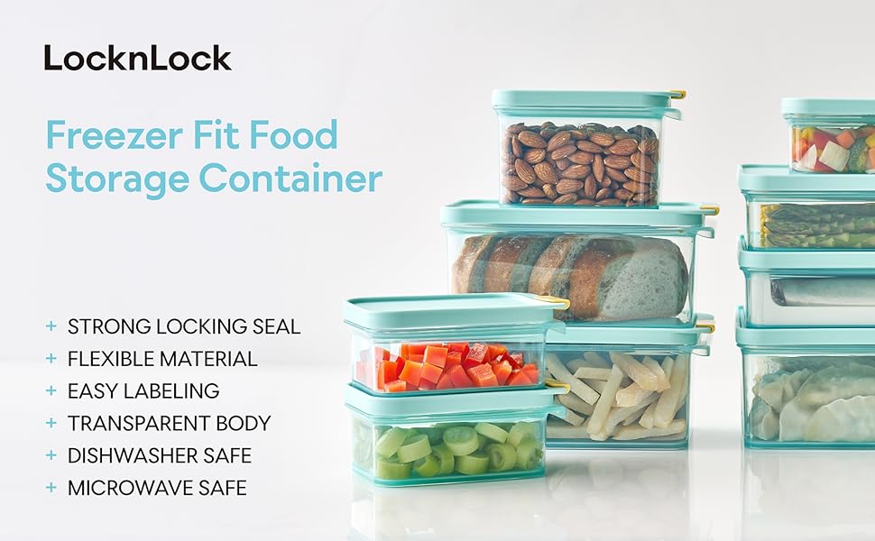 LocknLock freezer containers airtight BPA free stackable food storage containers with lids