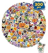 300PCS Halloween Pumpkin Stickers, Vinyl Waterproof Stickers for Water Bottles, Laptops, Skateboa...