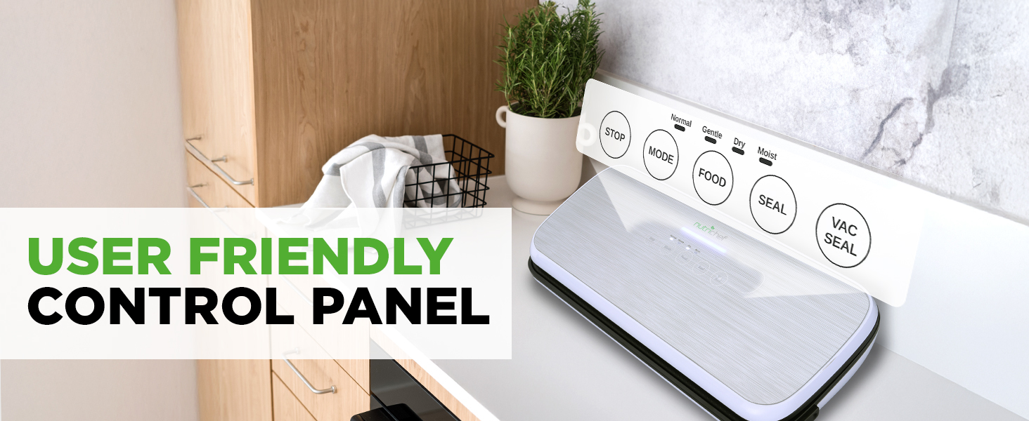 user-friendly control panel touch buttons seal mode stop sleek design