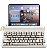 YUNZII QL75 Wireless Typewriter Hot Swap Retro Mechanical Keyboard,Punk Round Keycaps,RGB Backlit...