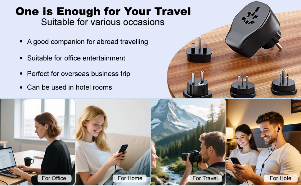 Plug adapter with 4 detachable plug